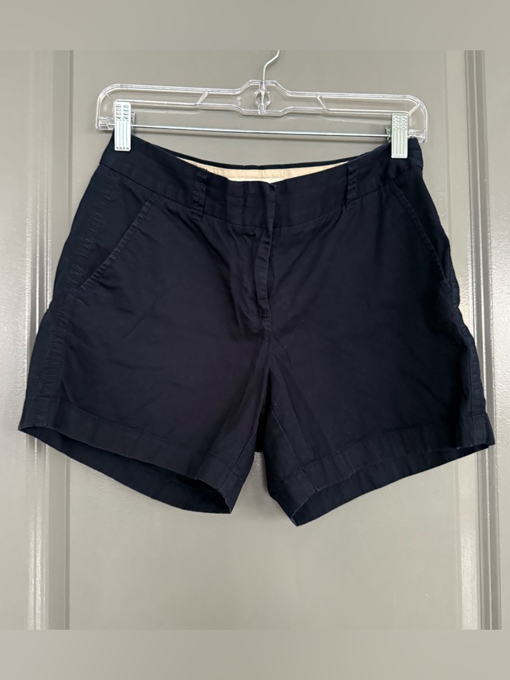 J.Crew Navy Blue Broken In Cotton Chino Shorts Size 2